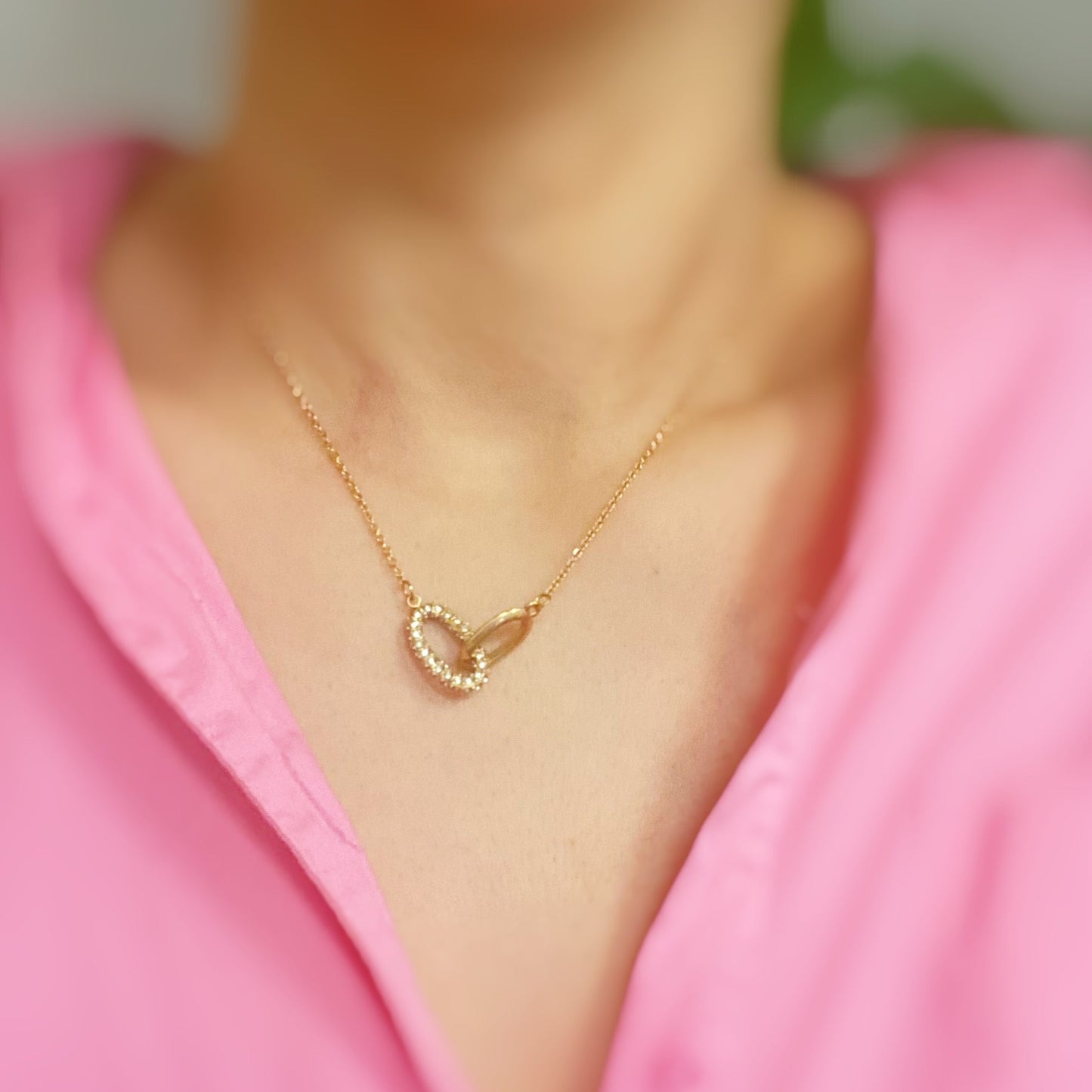 Everly Together Linked Gold Necklace Charming
