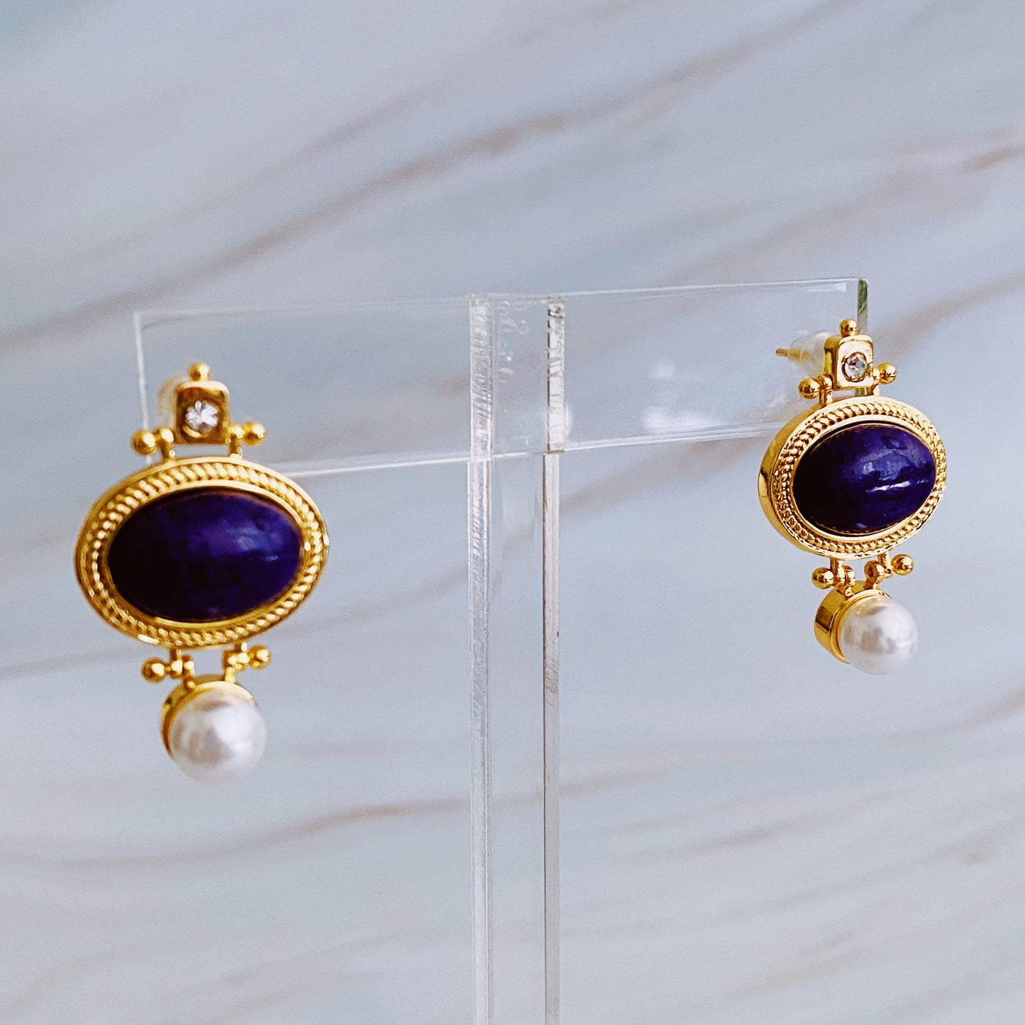 Noble Beauty Designer Navy Stud Earrings