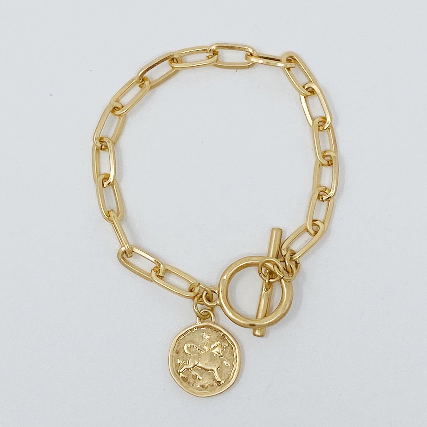 Zodiac Charm Chain Bracelet Gold
