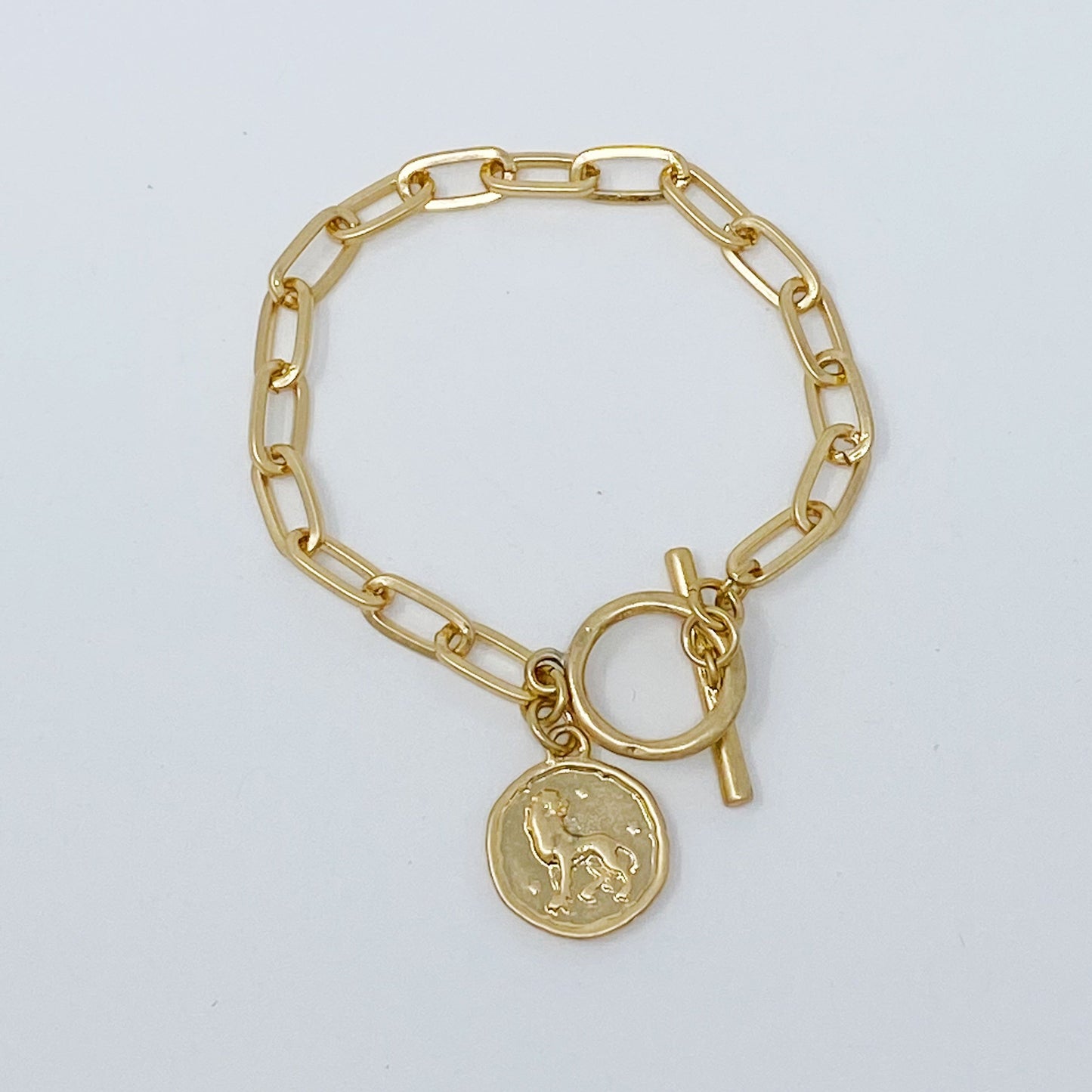 Zodiac Charm Chain Bracelet Gold