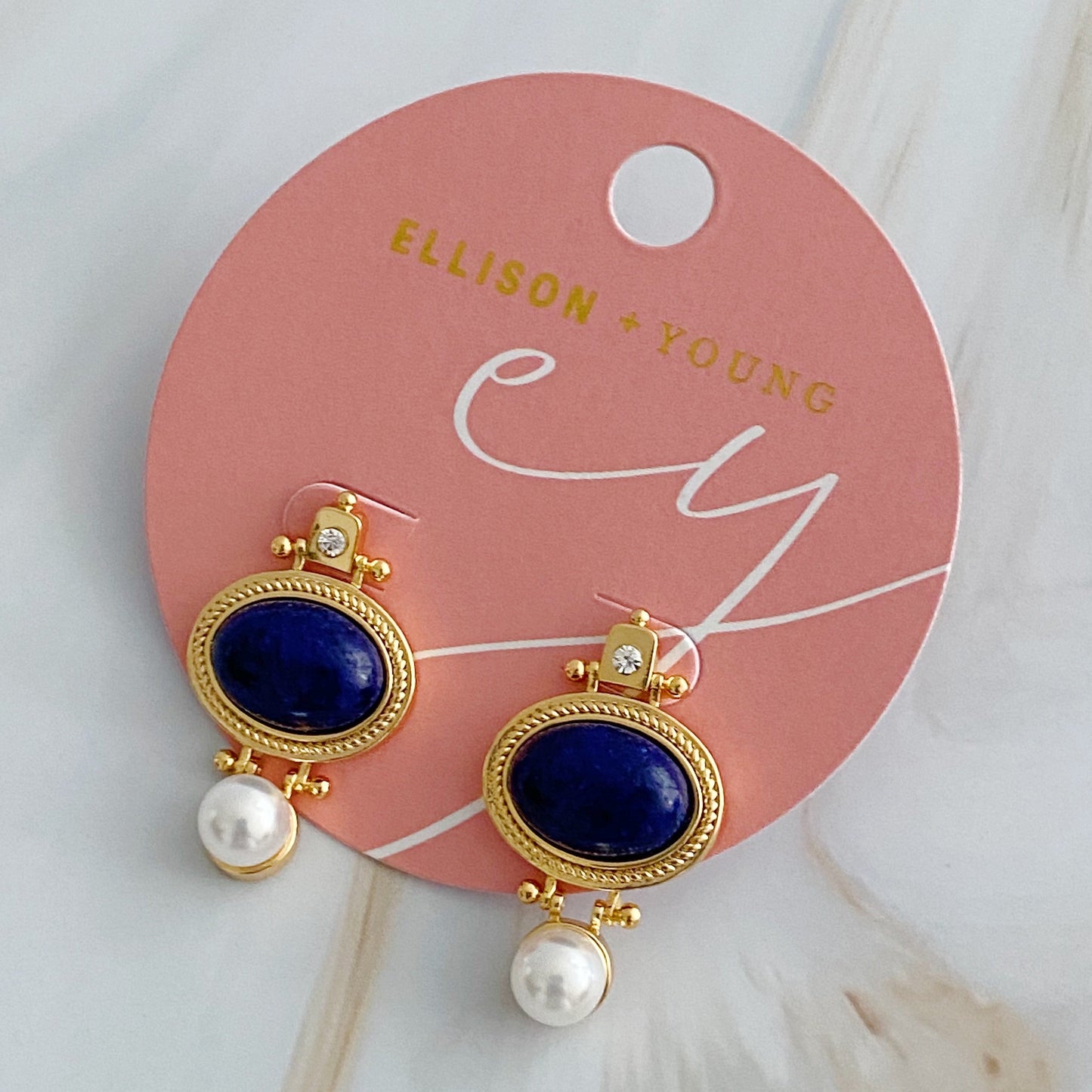 Noble Beauty Designer Navy Stud Earrings