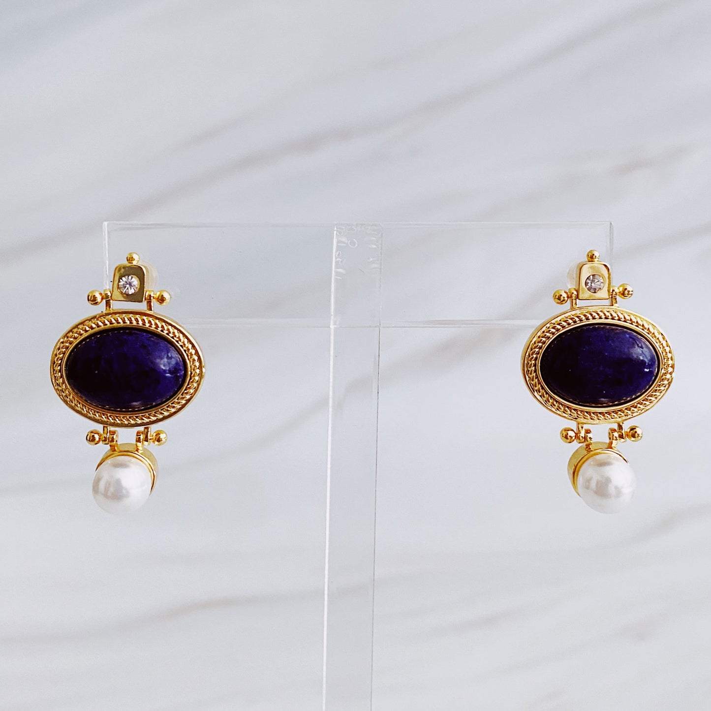 Noble Beauty Designer Navy Stud Earrings
