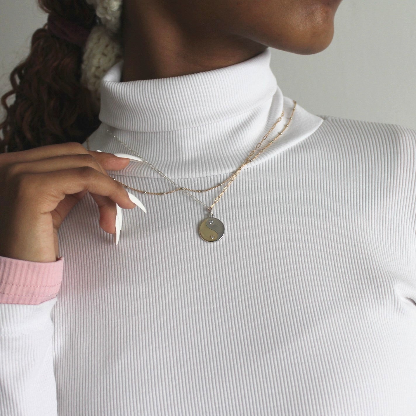 Balance Yin Yang Necklace Dual Tone
