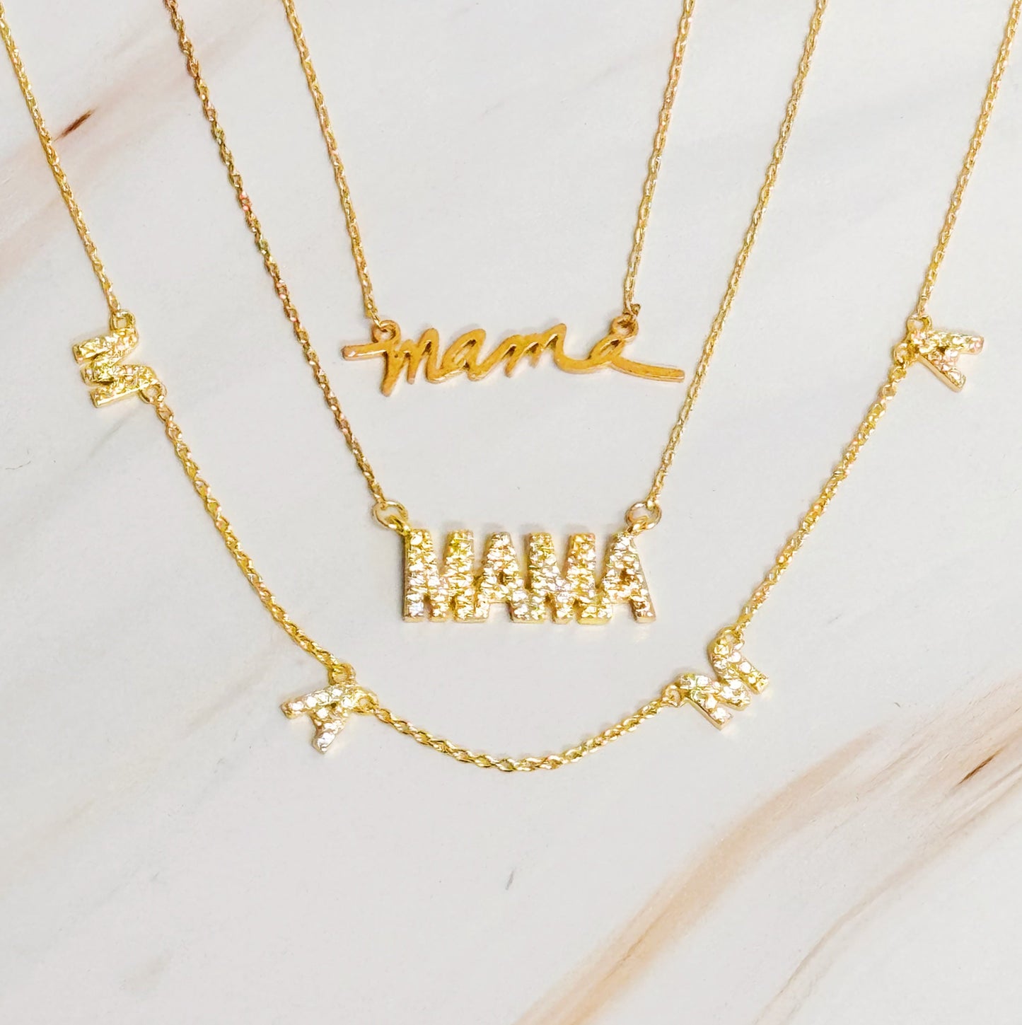 Dainty Sparkle Mama Necklace