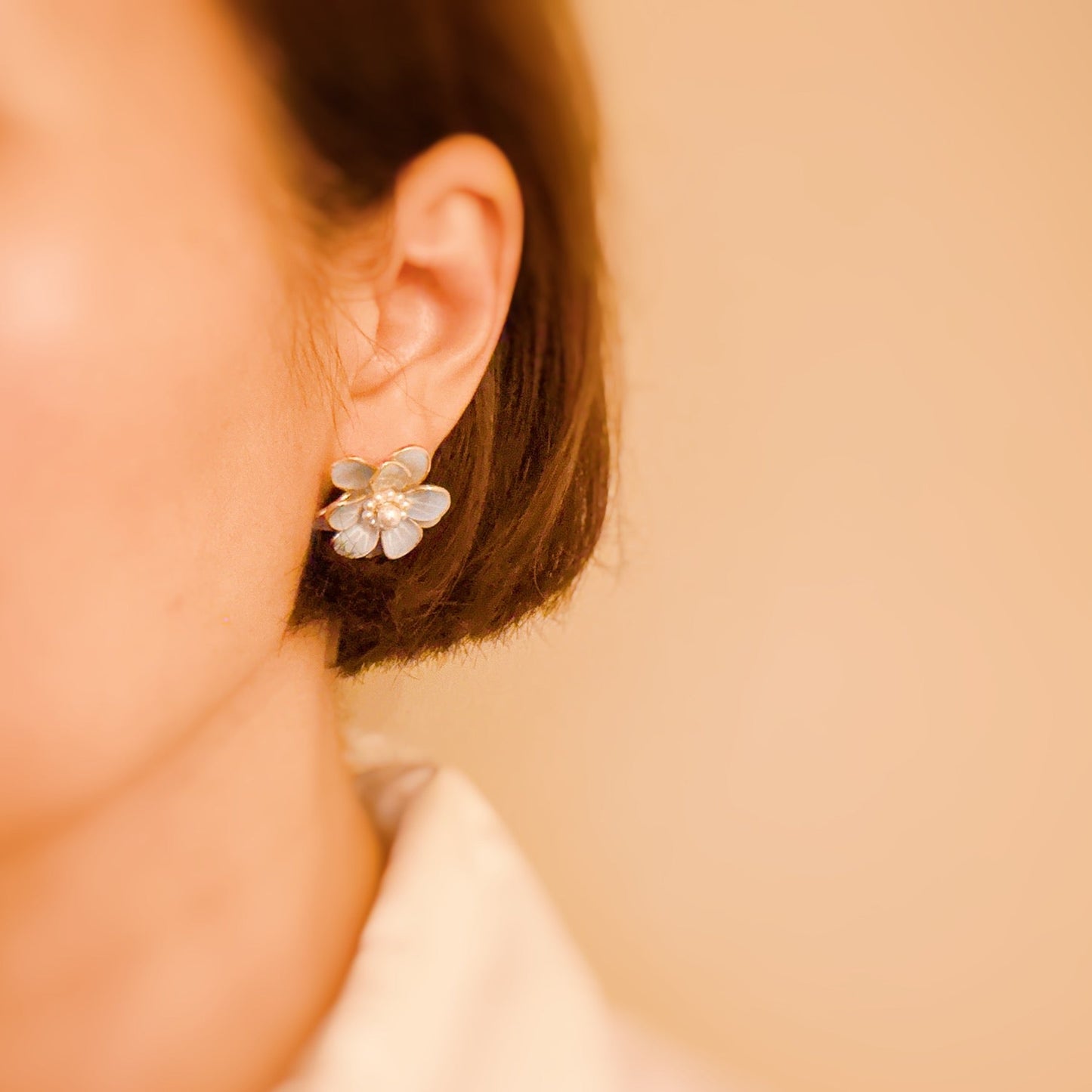 Scarlett Art Of Pink Blue White Flower Earrings Stud Earrings