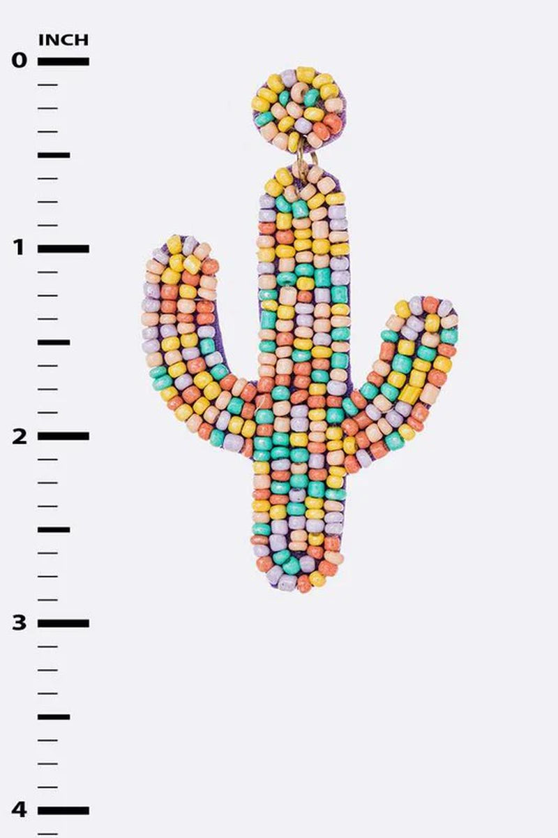 Beaded Cactus Iconic Earrings