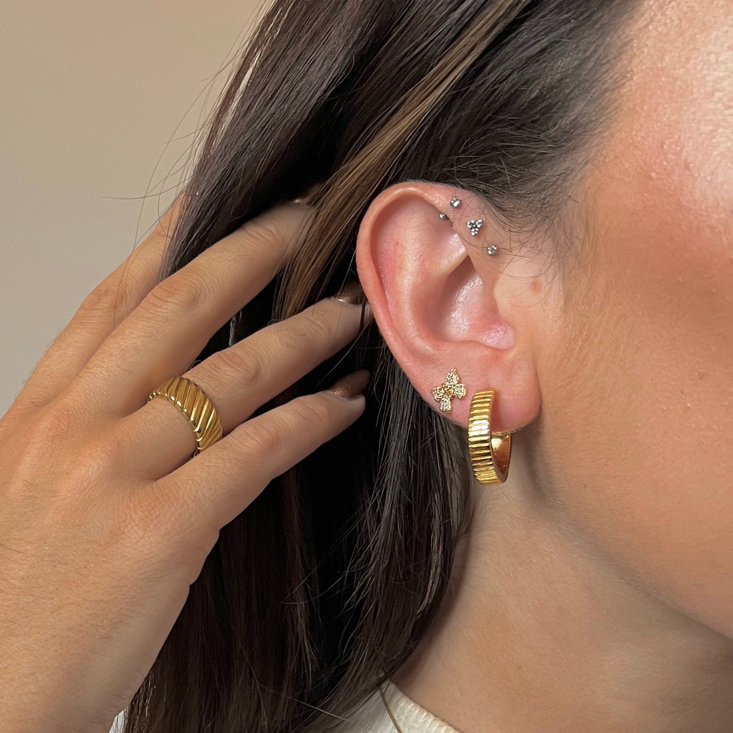 Butterfly Studs Earrings Gold