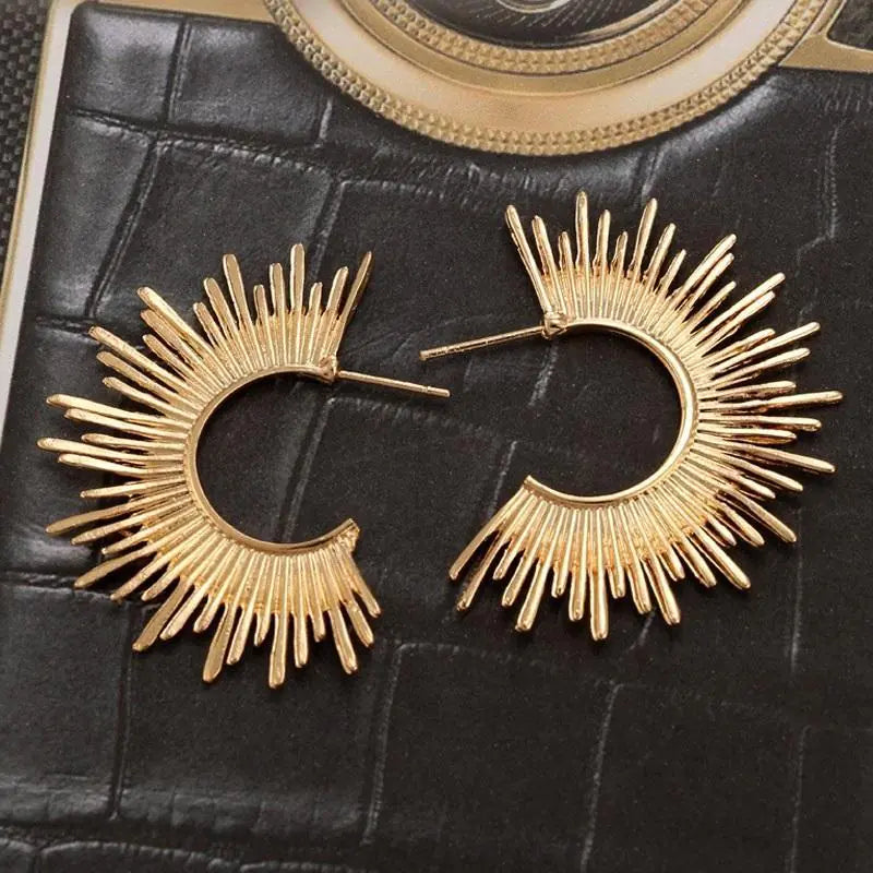 Bold Spike Earrings Gold