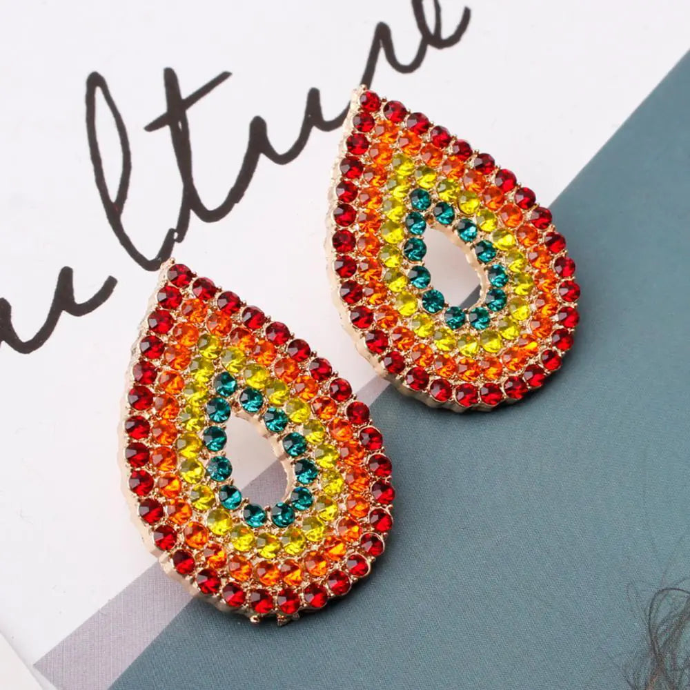 Party Earrings Vibrant Colorful Drops
