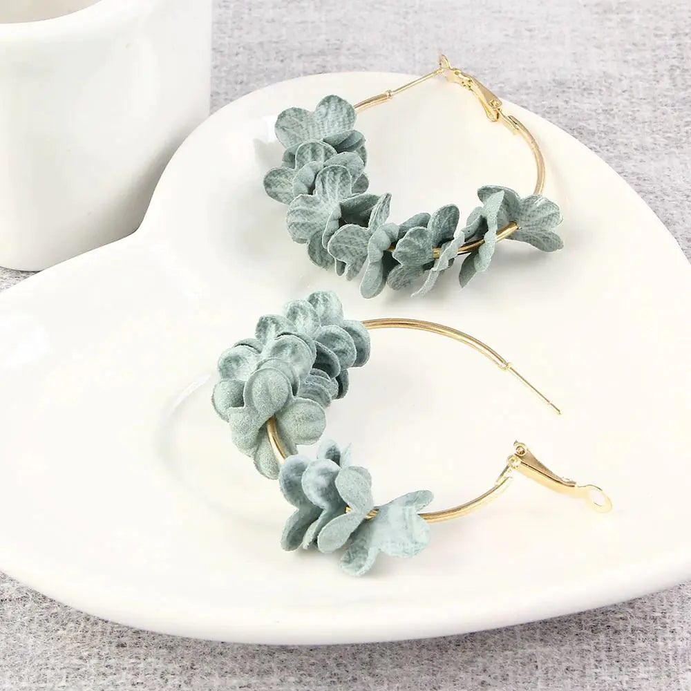 Light Blue Flow Petals Earrings