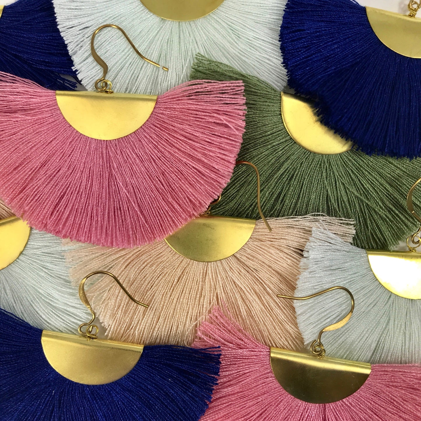Half Moon Tassel Fan Earrings Bohemian