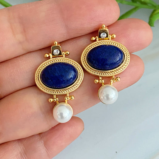 Noble Beauty Designer Navy Stud Earrings