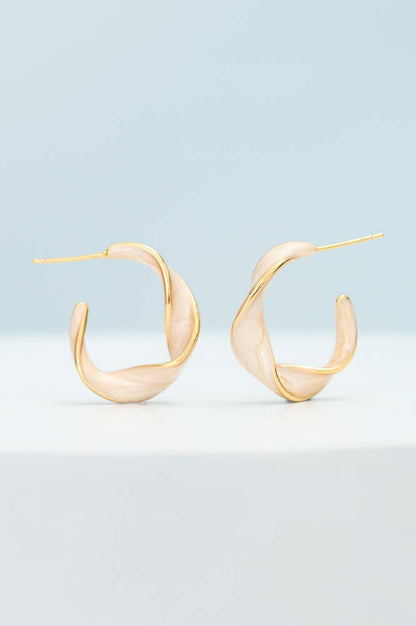 With a Twist Hoops in Soft Coral Gold
