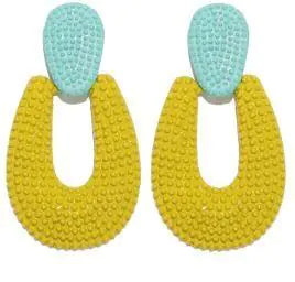 Blue Yellow Earrings