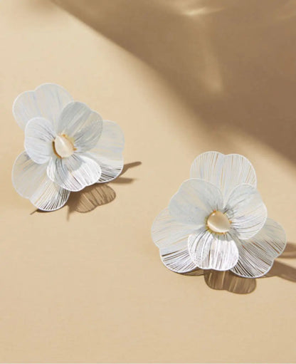 Princess Pearl Centered Flower Earrings
