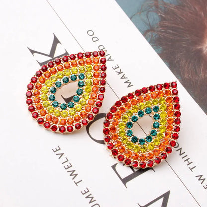 Party Earrings Vibrant Colorful Drops