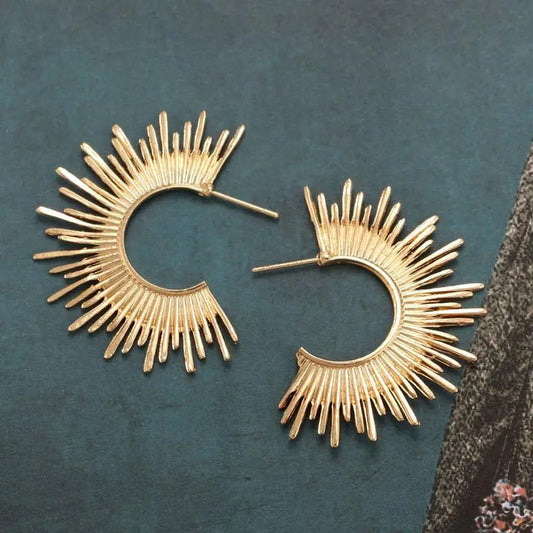 Bold Spike Earrings Gold