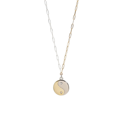 Balance Yin Yang Necklace Dual Tone