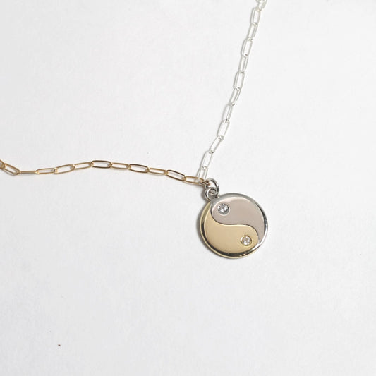 Balance Yin Yang Necklace Dual Tone