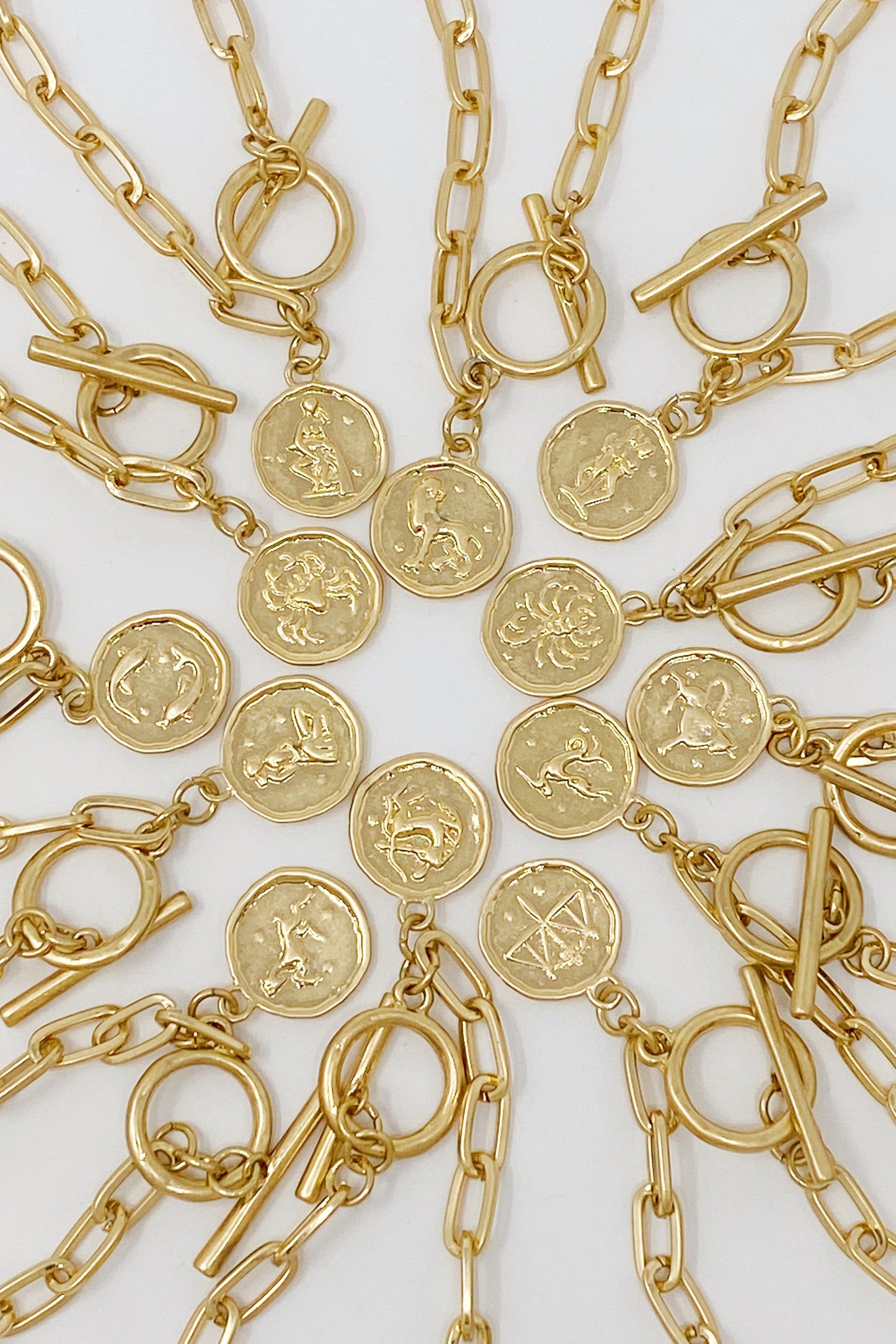 Zodiac Charm Chain Bracelet Gold
