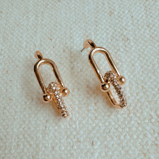 Glam U Chain Gold Earrings