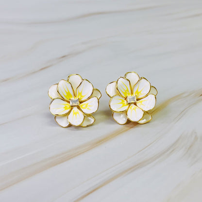 Scarlett Art Of Pink Blue White Flower Earrings Stud Earrings