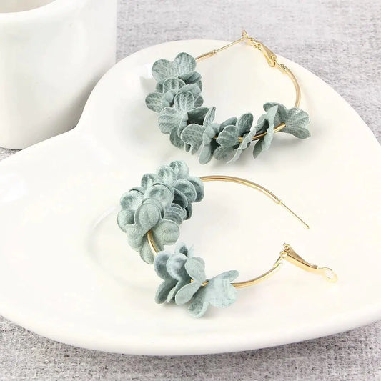 Light Blue Flow Petals Earrings