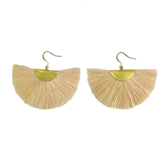 Half Moon Tassel Fan Earrings Bohemian