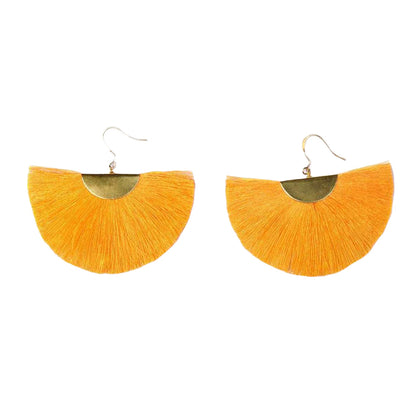 Half Moon Tassel Fan Earrings Bohemian